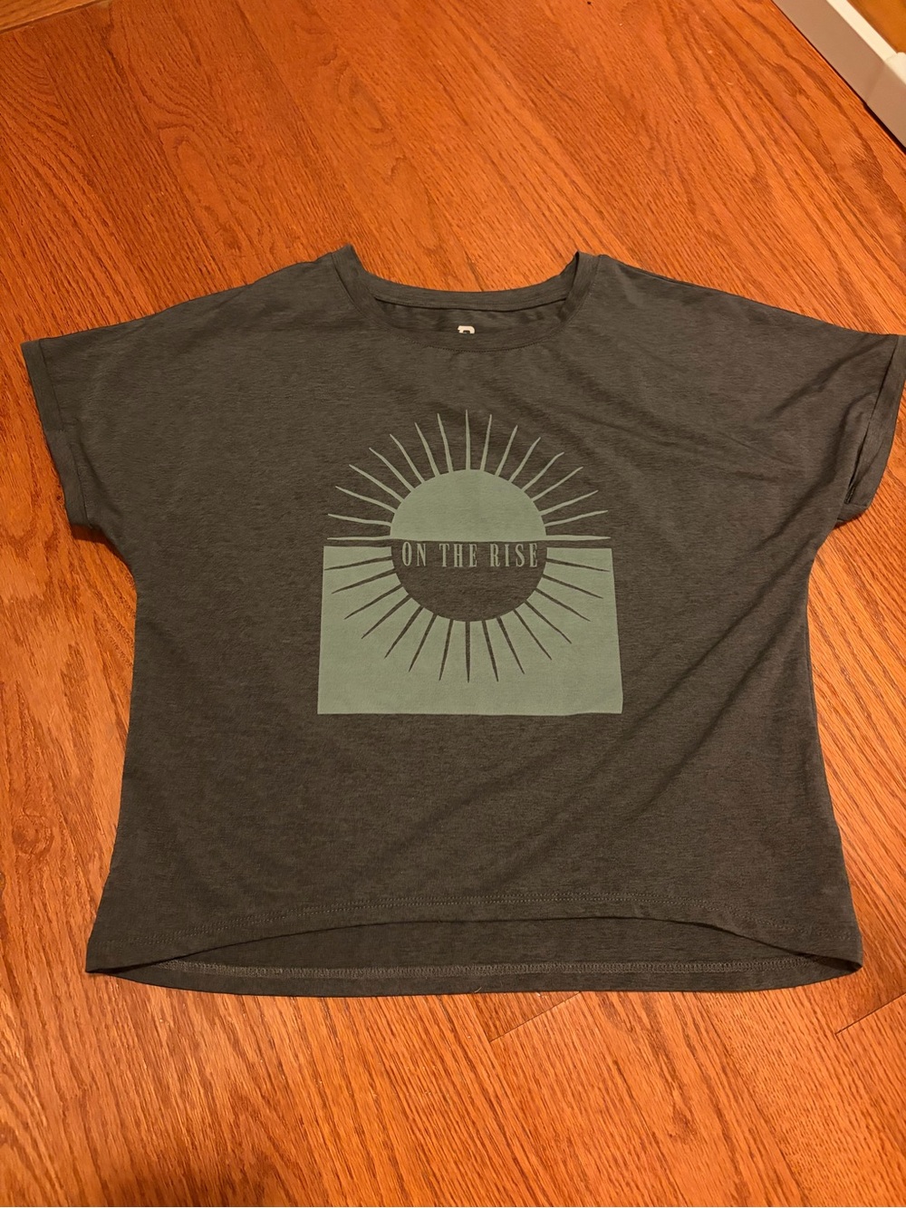 On The Rise Graphic Crop T-Shirt - Slate Gray